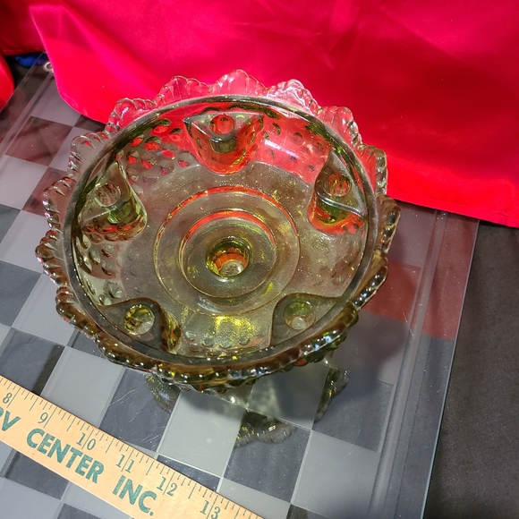 Fenton Hobnail Green Glass Candle Stick Holder Holds 6 Candles main image 5